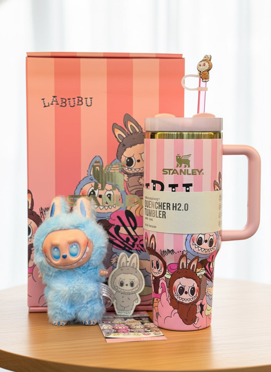 Stanley X Labubu Quencher Flow-State 2.0 Tumbler 40oz with Labubu Doll