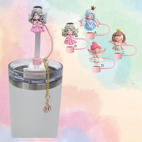 Stanley Doll Straw Stopper Silicone Straw Cover 3D Flower (Random Design)