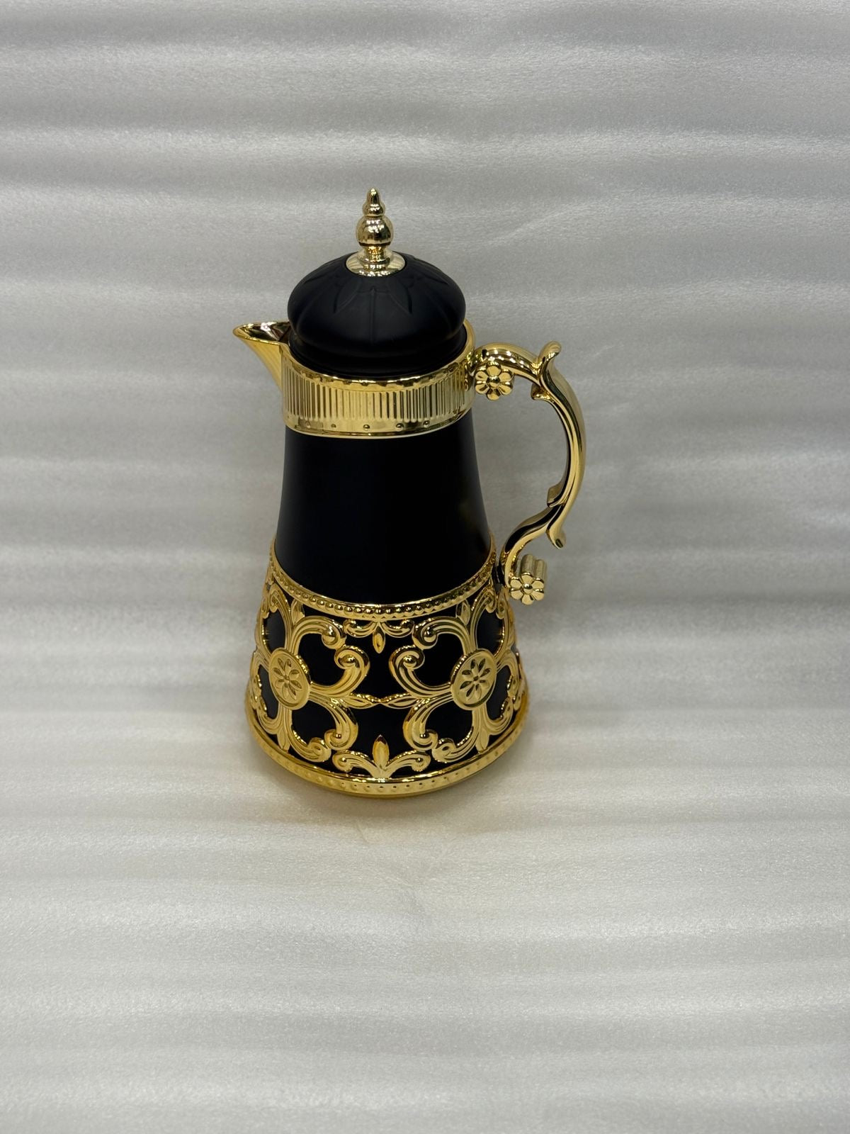 Luxury Brown 1L Vacuum Insulated Thermal Kettle | Gold Bird Handle Coffee & Tea Flask For Home & Elegant Dining