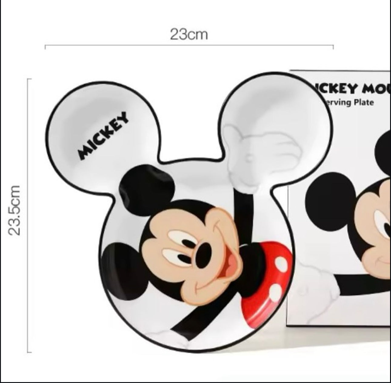 Disney Mickey Mouse Cartoon Cute Dinner Plate Home Breakfast Ceramics Creative Grid Plate Child Tableware