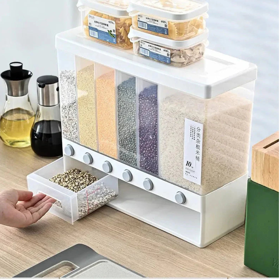 10 kg Cereal Dispenser, Wall-Mounted Dry Food Dispenser, Cereal Food Storage Container, Kitchen Storage Tank