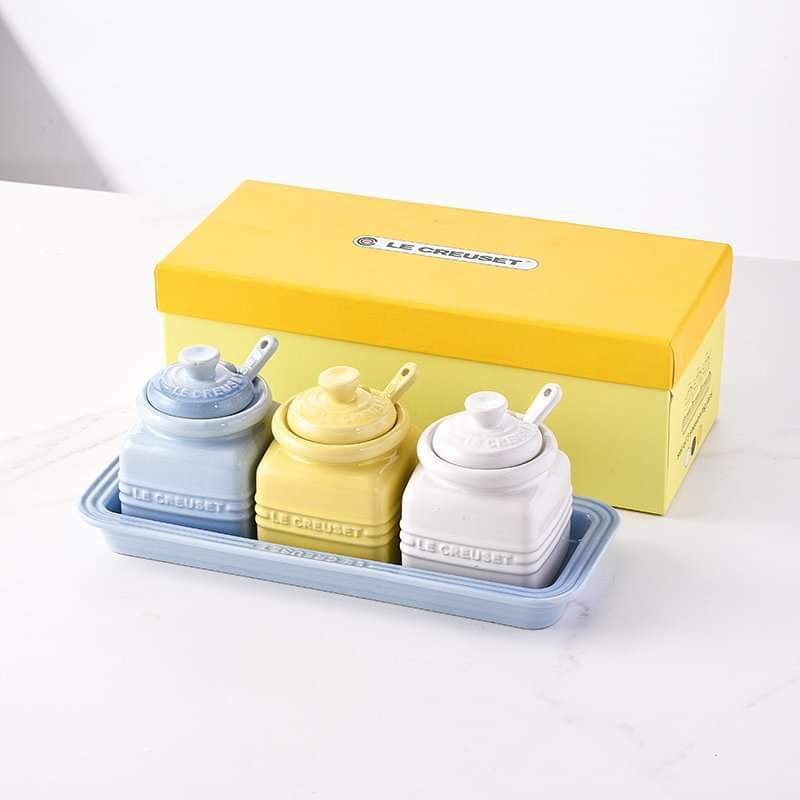 LE CREUSET SET OF 3 SEASONING JARS