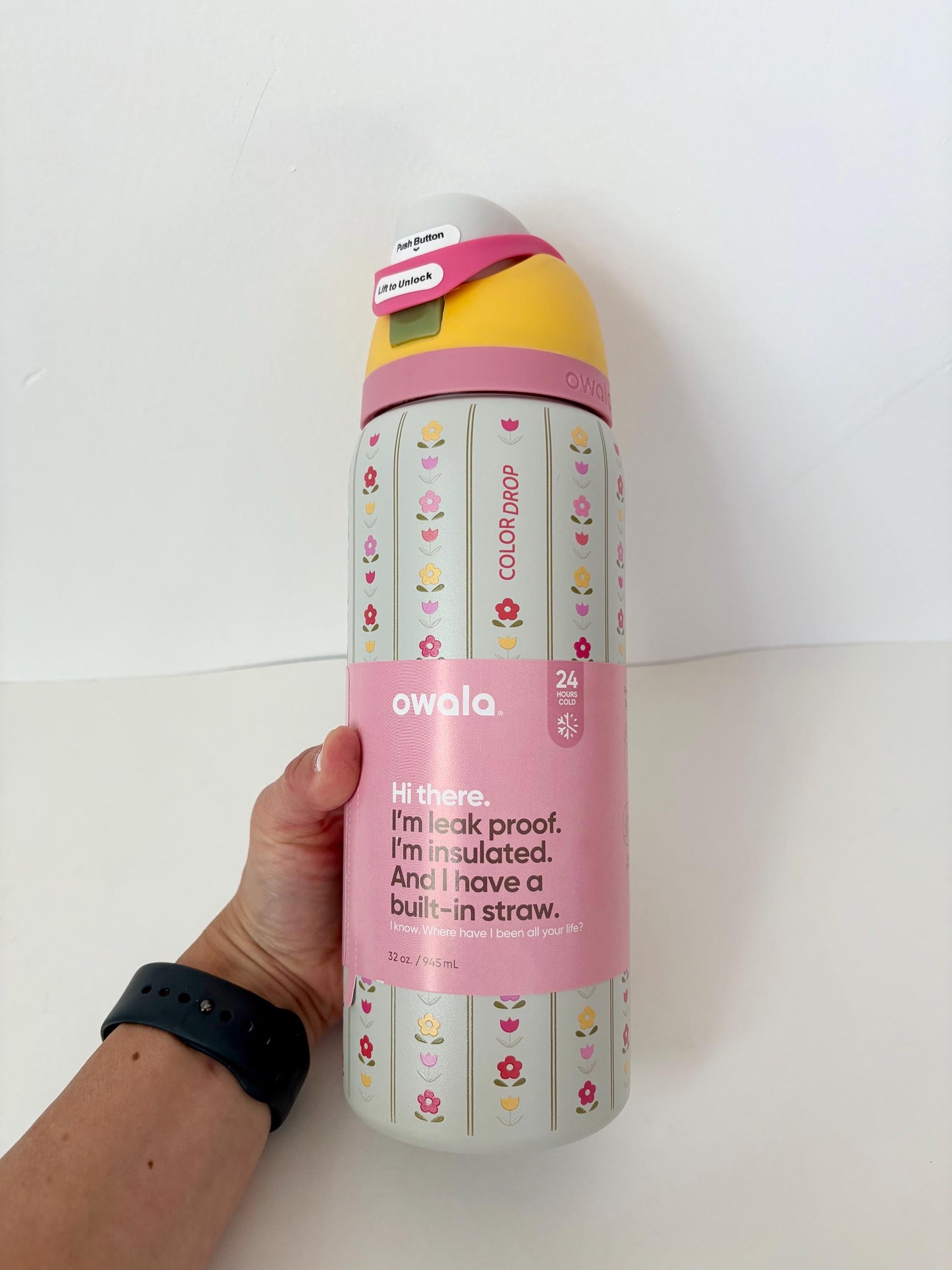 Owala Flower Crown 24oz FreeSip Stainless Steel Water Bottle