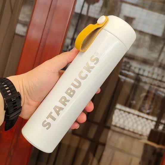 White Starbucks stainless steel vacuum insulated tumbler or thermal flask | 473Ml