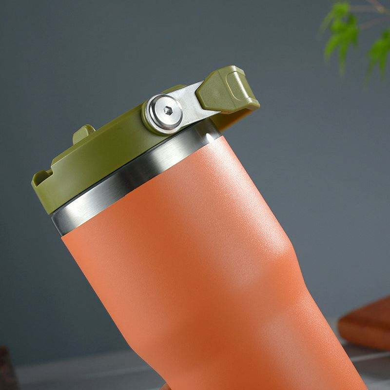 FlipStraw Stainless Steel Tumbler 900Ml - Orange