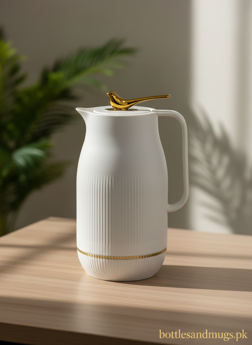 Arabic-style insulated thermal coffee carafe or vacuum flask - 1L