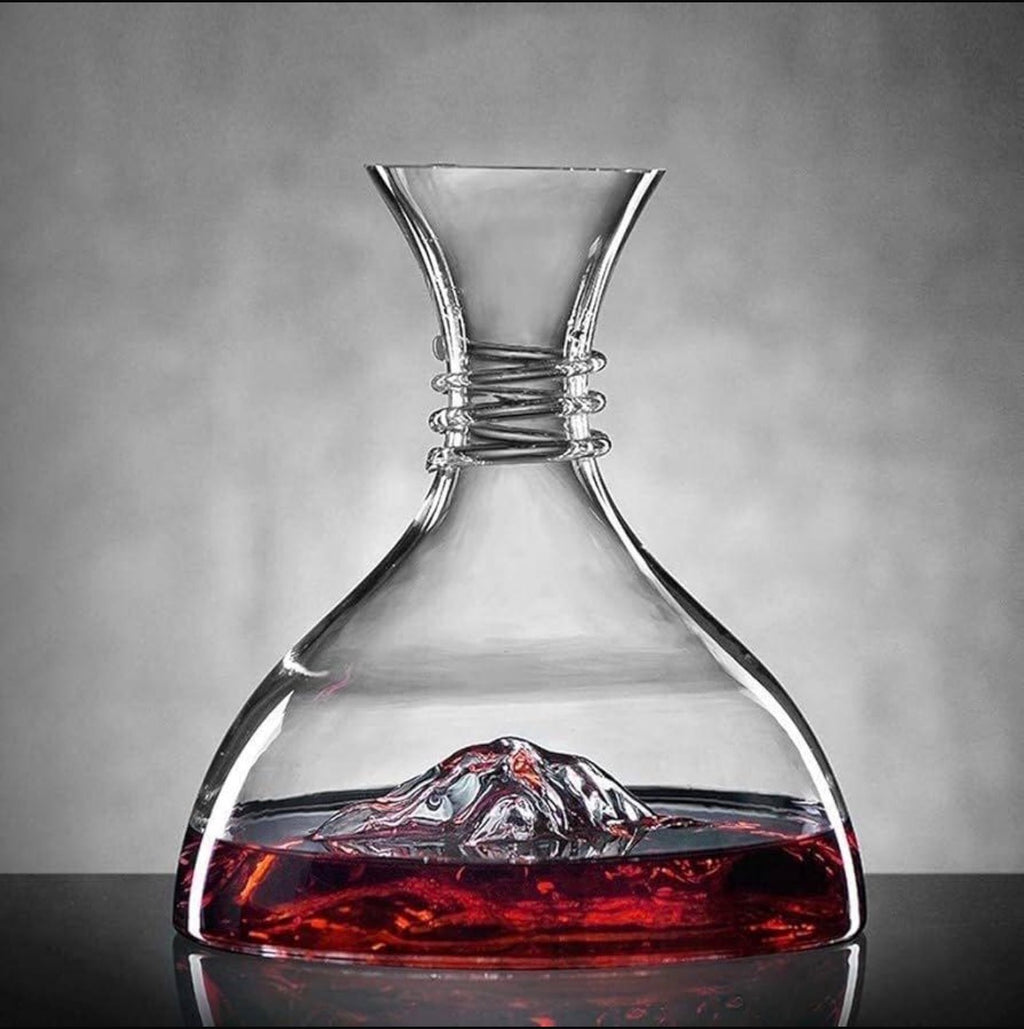 Creative Snow Mountain Style Crystal Red Wine Decanter - 100% Hand Blown Lead-Free Crystal Glass Red