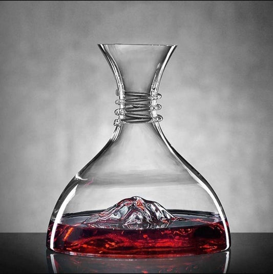 Creative Snow Mountain Style Crystal Red Wine Decanter - 100% Hand Blown Lead-Free Crystal Glass Red