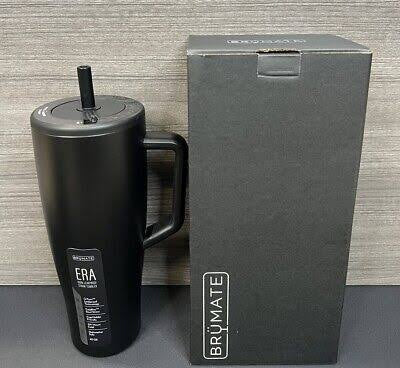 BrüMate Era 40 oz Tumbler with Handle and Straw | 100% Leakproof Insulated Tumbler with Lid and Straw | Made of Stainless Steel | Cup Holder Friendly Base | 40oz (Matte Black)