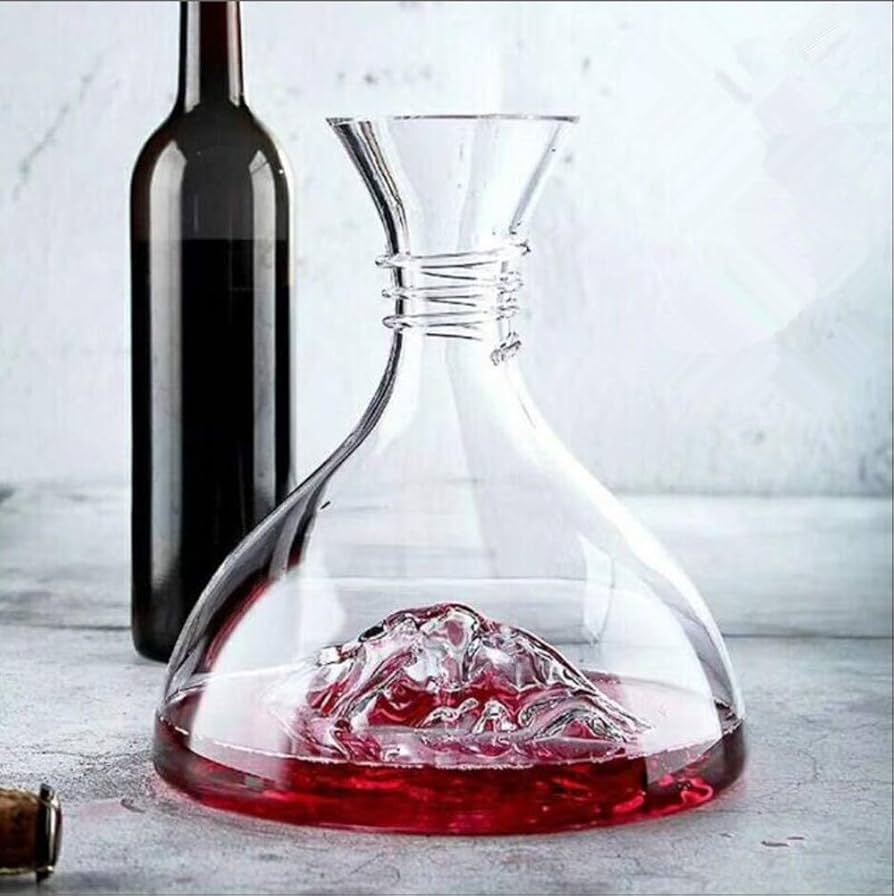 Creative Snow Mountain Style Crystal Red Wine Decanter - 100% Hand Blown Lead-Free Crystal Glass Red