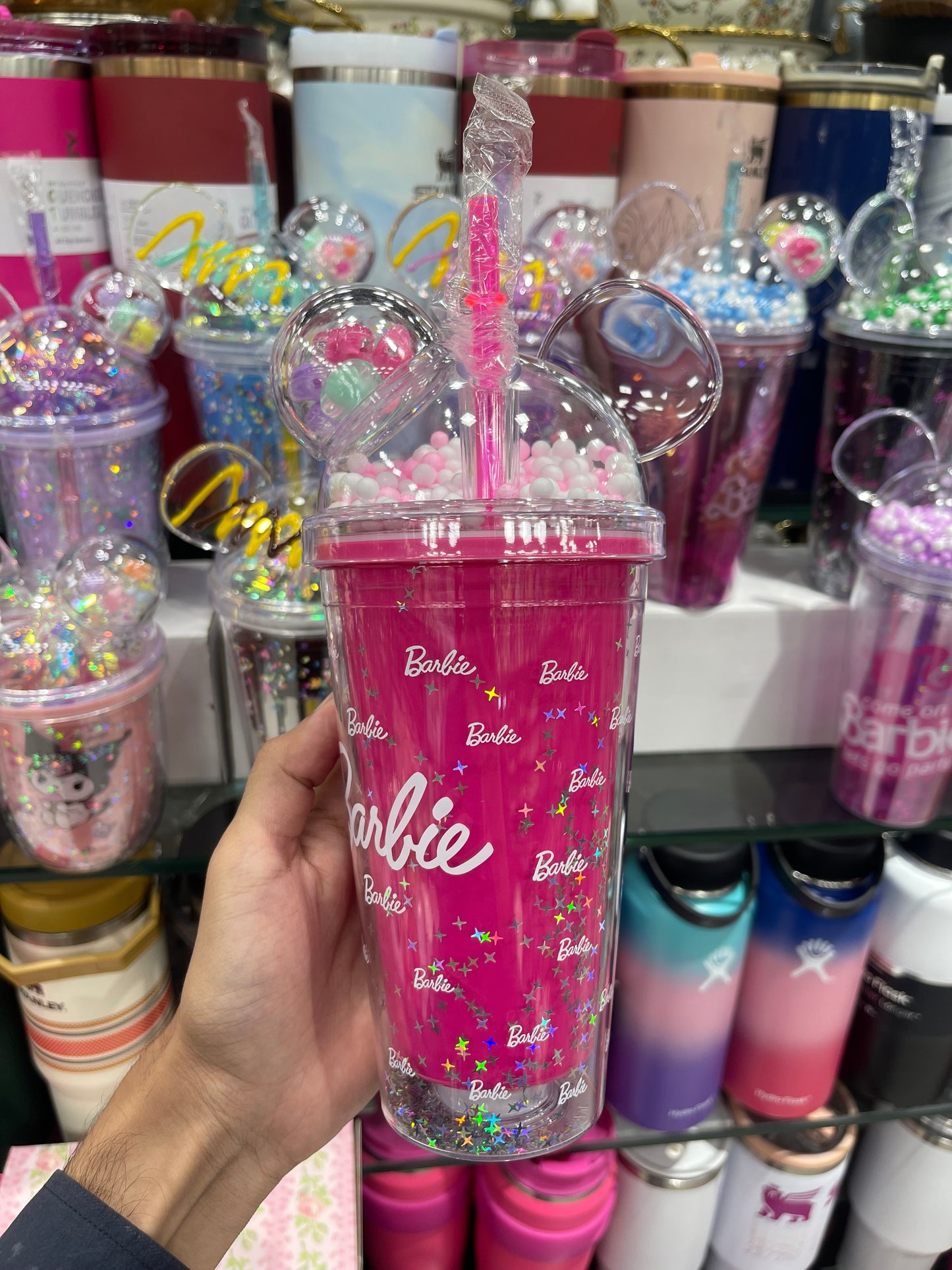 Stylish Barbie Acrylic Sipper With Straw 500Ml