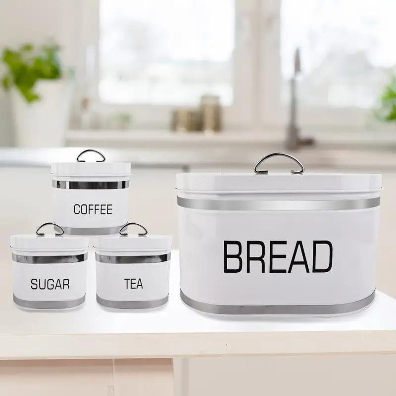 Royal Homeware 4pc Breadbin & Canister Set - Florenzo Collection