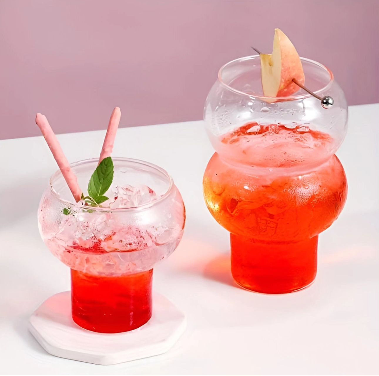 Stylish Popsicle Ice Tea Glass With Straw