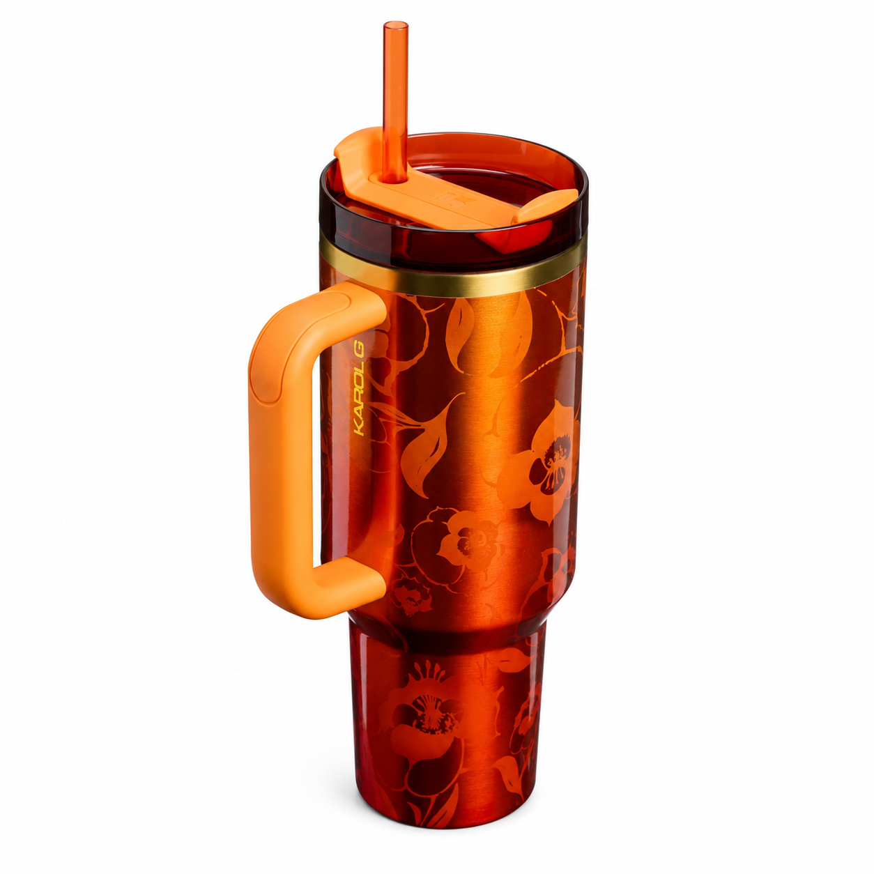 Stanley 1913 x Karol G Quencher H2.0 FlowState Tumbler 40oz – Gold Hibiscus Limited Edition