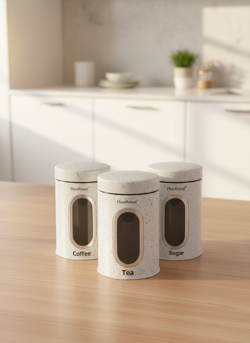HAUSROLAND 3 PCS STORAGE CANISTER SET - Stainless Steel