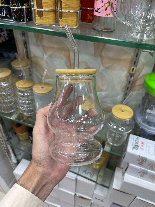 Ice Tea Glass With Lid & Straw