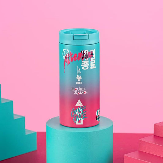Bialetti x Netflix Squid Game Travel Mug 360ml – Pink & Teal Gradient