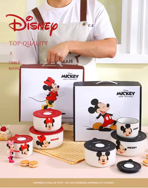Walt Disney 3-Piece Airlock Food Container Set – Premium Quality Porcelain