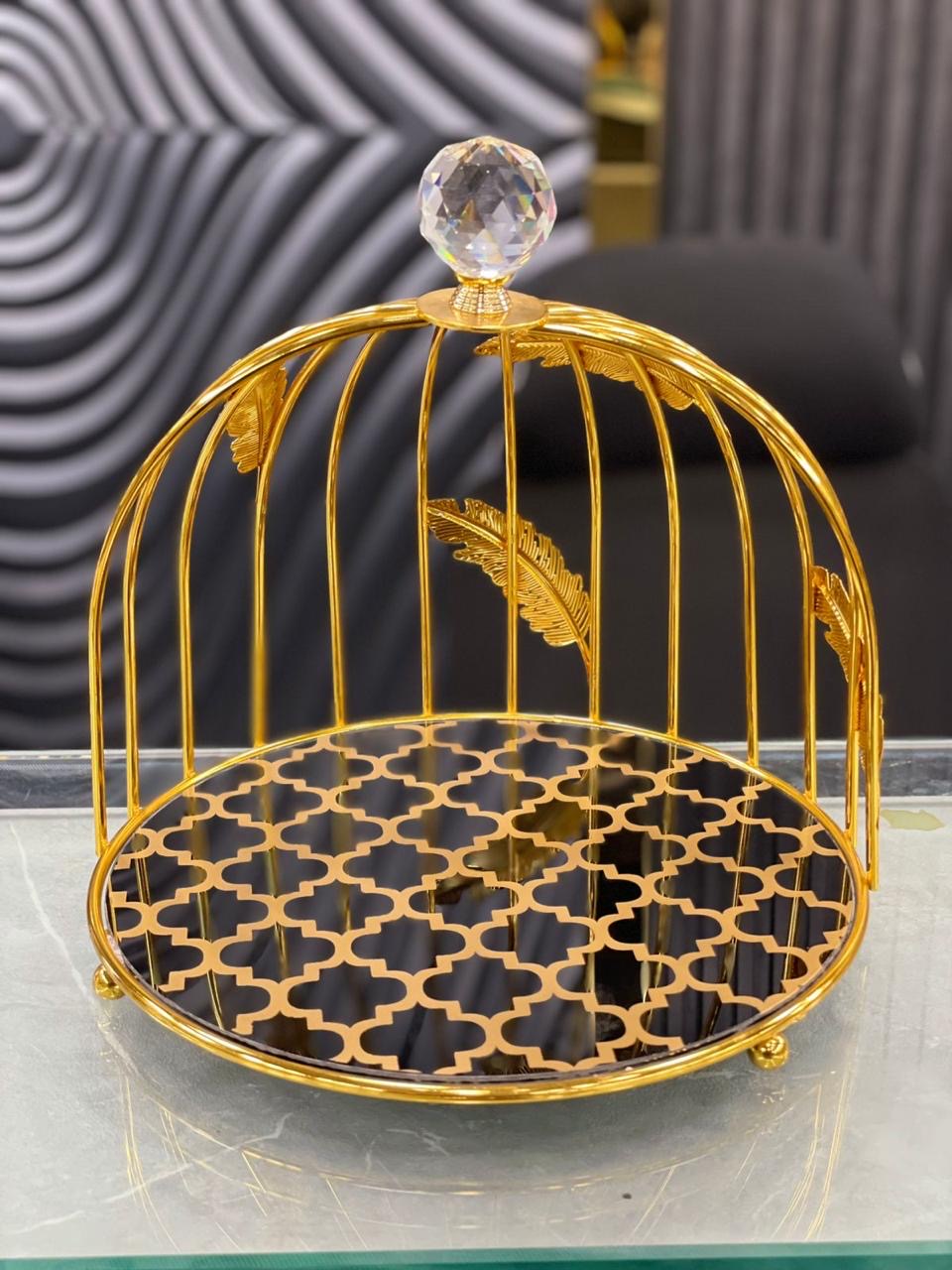 Stylish Desert Serving Golden Cage ( High Quality Golden Finish