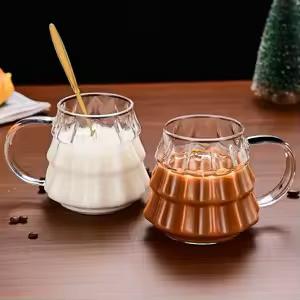 Holiday Tree Tea Cup Glass Coffee Mugs 350ml