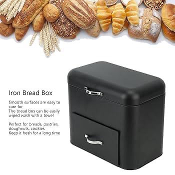 Iron Bread Box, 2 Layer Rustic Bread Storage Box, Bread Holder Shelf, Bread Storage Container Bin For Kitchen Counter, Large Capacity Food Storage Container