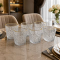 6 Pcs Premium Gold Rim Crystal Glass Tumbler Set
