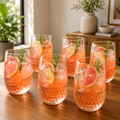 Golden Bottom Crystal Glass - Oval - Set of 6