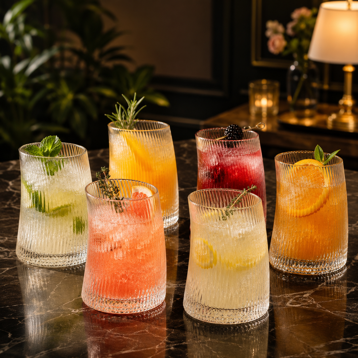 Crystal Cocktail Curve Glass - Small - Set of 6