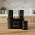 4-Piece Metal Bread Bin And Canister Set | Black