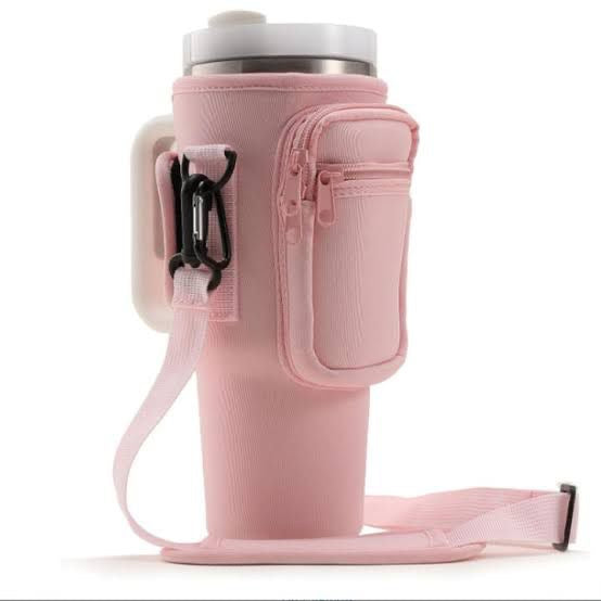Stanley Bottle Carrier Bag with Phone Pocket Compatible- Fits Stanley 40 oz Tumbler Neoprene Water Bottle Holder Bag with Adjustable Strap Ball Bag for Stanley Cup Accessories