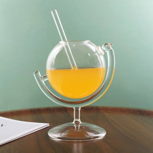 330ML Globe Cup Transparent Glass Globe Beverage Red Wine Cup Crystal Cocktail Wine Whiskey Glass Iced Coffee Cup Wide Mouth Smoothie Cups for Iced Tea Fruit Juice