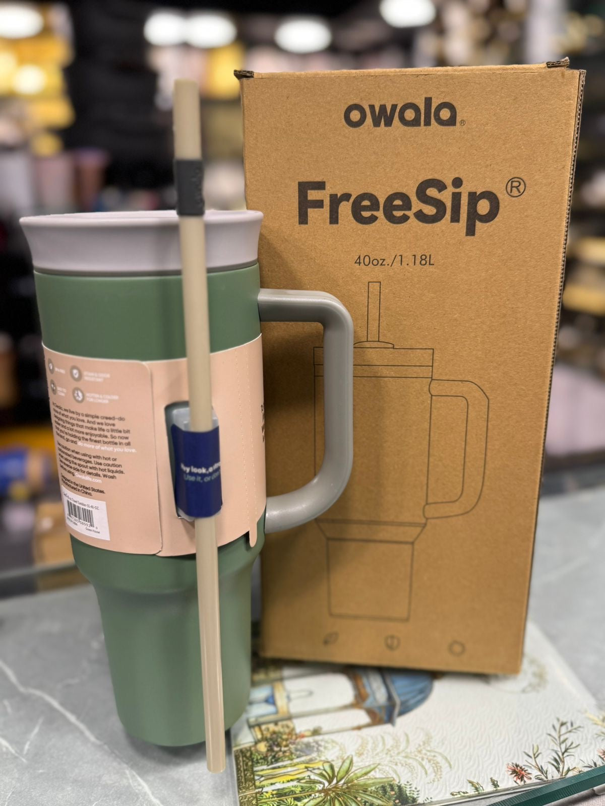 Owala 40oz Stainless Steel Straw Tumbler | FreeSip (Original)