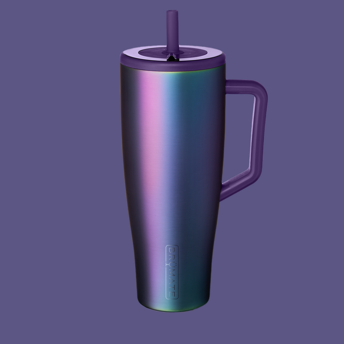 BrüMate Era 40 oz Tumbler with Handle and Straw | 100% Leakproof Insulated Tumbler with Lid and Straw | Made of Stainless Steel | Cup Holder Friendly Base | 40oz (Dark Aura)