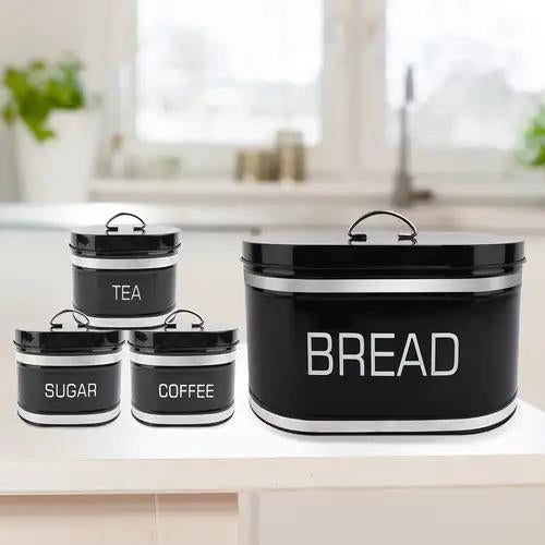 Royal Homeware 4pc Breadbin & Canister Set - Florenzo Collection