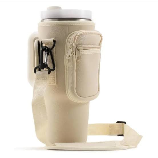 Stanley Bottle Carrier Bag with Phone Pocket Compatible- Fits Stanley 40 oz Tumbler Neoprene Water Bottle Holder Bag with Adjustable Strap Ball Bag for Stanley Cup Accessories