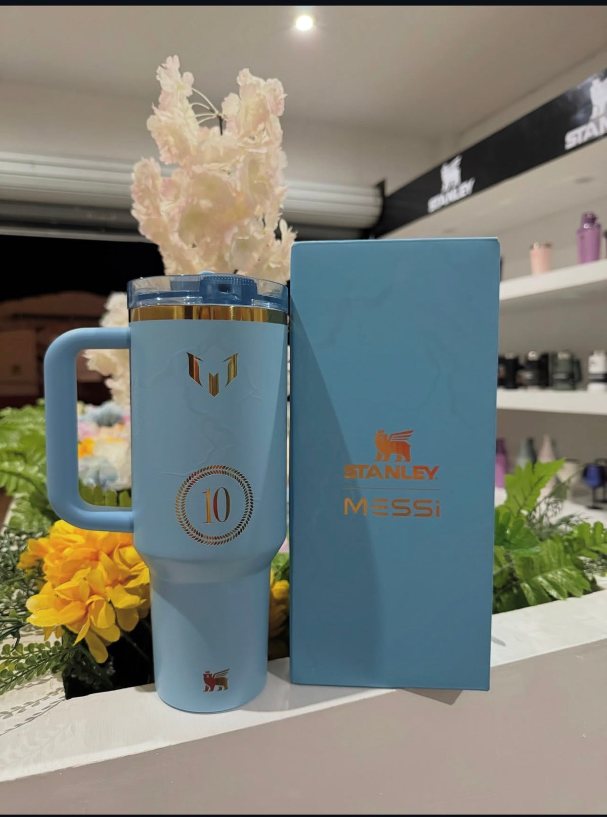 Stanley Messi x Stanley Quencher ProTour Flip Straw Tumbler 40oz – Striker Blue Limited Edition (Original)