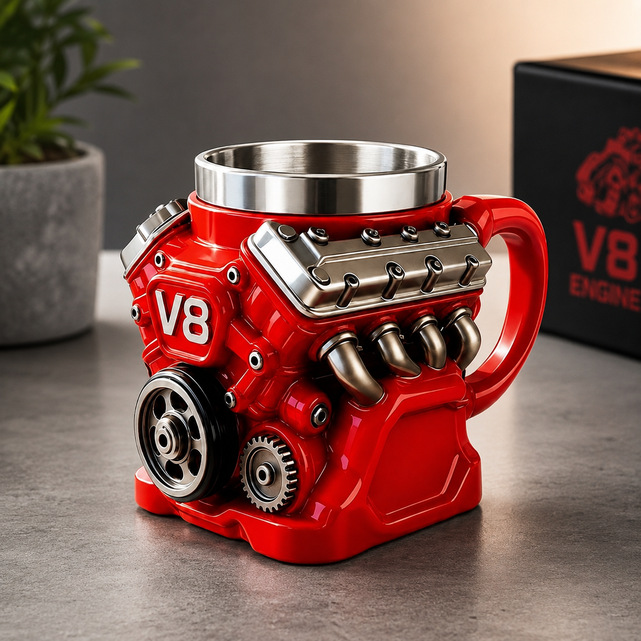 3D V8 Engine Shaped Coffee Mug – 400ml