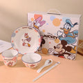 Disney Daisy Duck 6-Piece Ceramic Dining Set – Mickey & Friends Edition Tableware with Decorative Gift Box