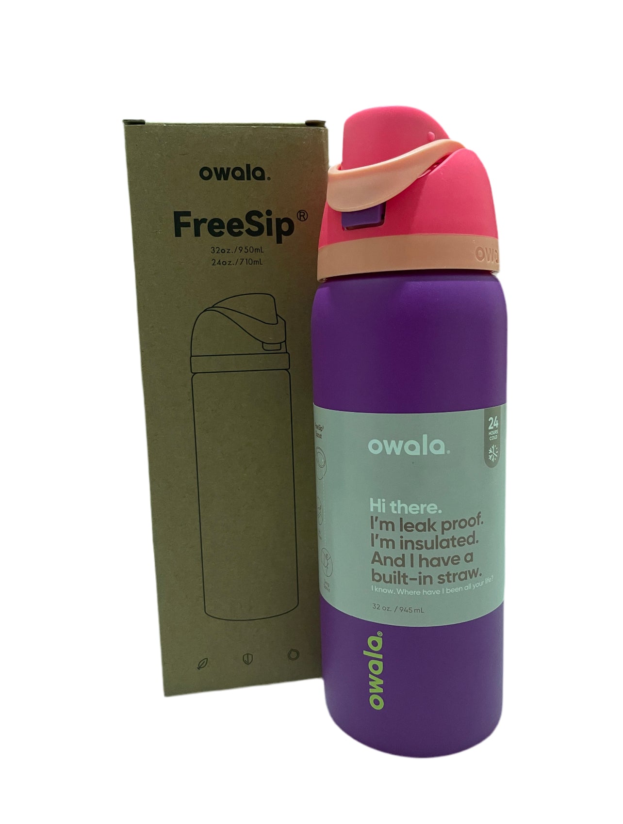 Original Owala Insulated Stainless Steel Water Bottle with Straw, BPA-Free Sports Water Bottle 32oz