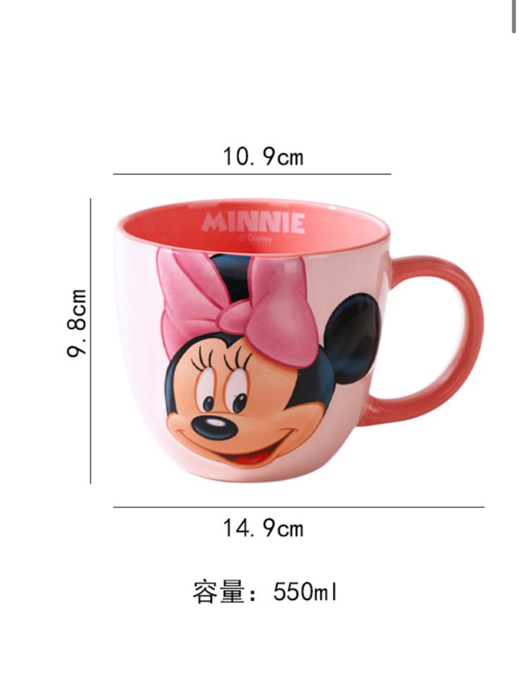 Disney Mickey Mouse 550ml Ceramic Mug - Large Coffee Cup with Handle,