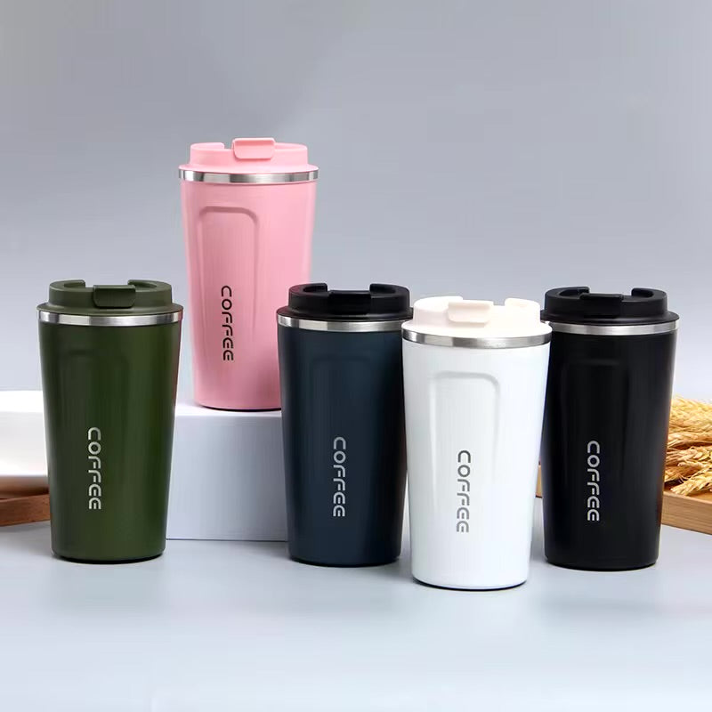 Coffee Tumbler Stainless Steel With Temperature Display (Pink)