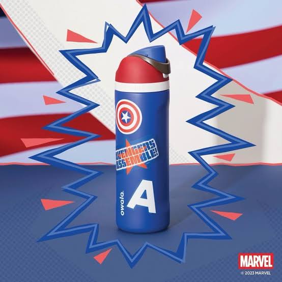Owala FreeSip® Captain America Insulated Stainless Steel Water Bottle – 24oz