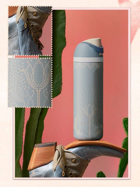 Owala FreeSip 32oz Stainless Steel Insulated Water Bottle – Studded Garden Special Edition