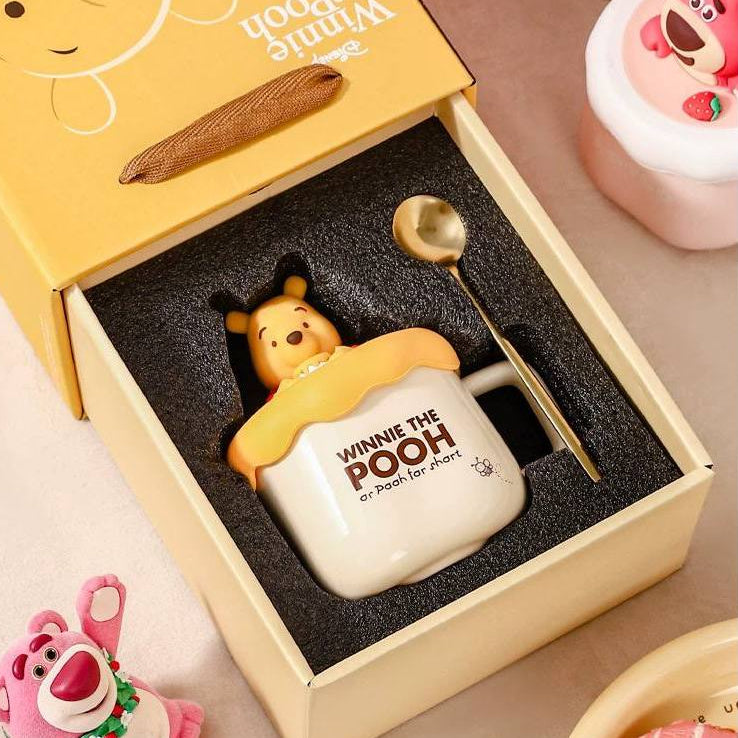 DISNEY WINNIE THE POOH CERAMIC MUGS WITH SPOON