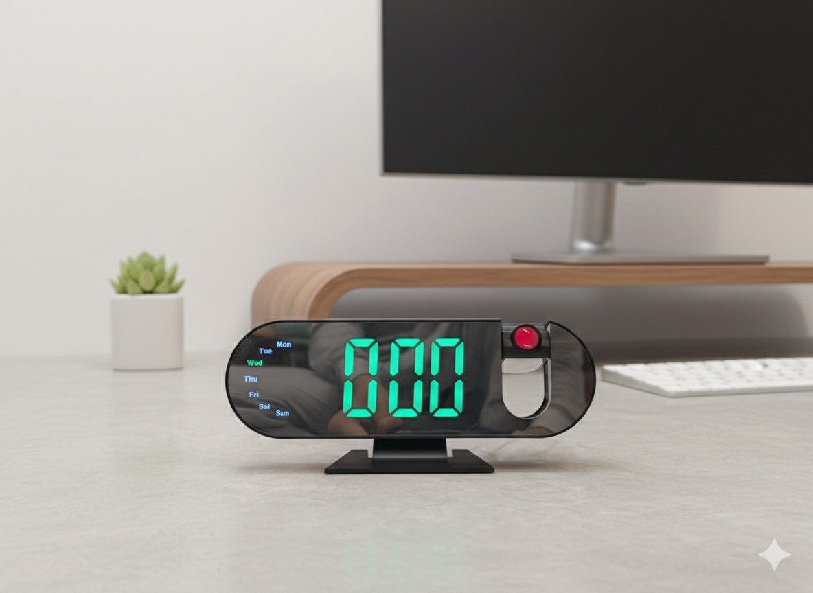 Modern LED Digital Alarm Clock with Day Display & Large Screen