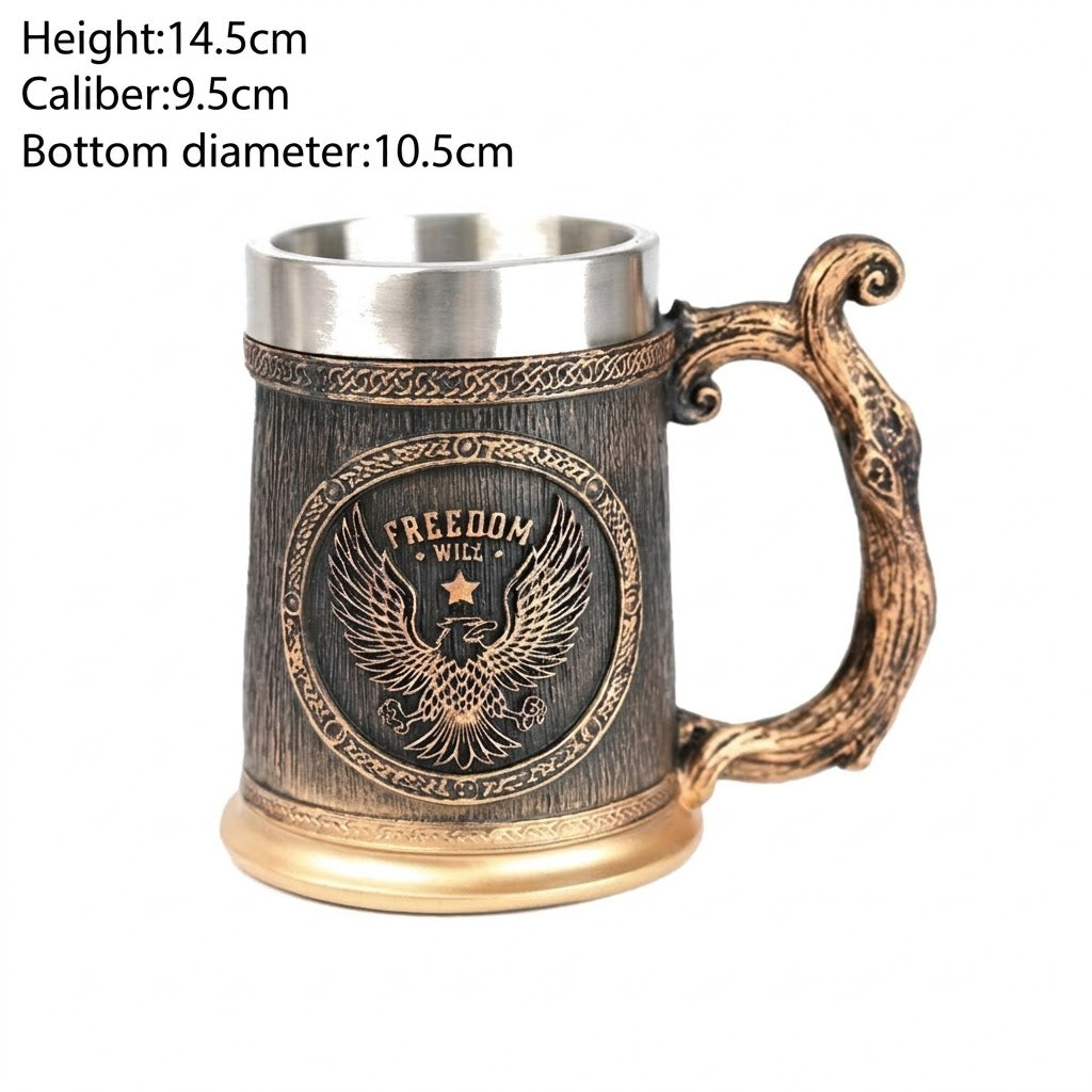 Medieval Aquila “Freedom Will” 3D Embossed Tankard Mug – 500ml