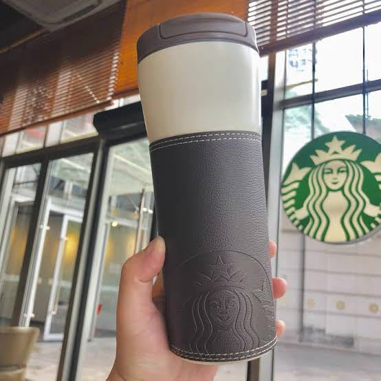 Starbucks Travel Mug With Leather Cover 473ml -