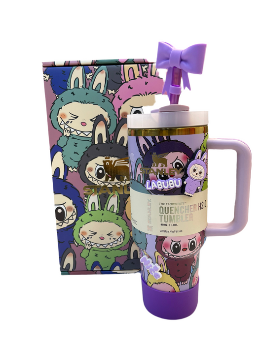 Stanley Labubu Quencher H2.0 FlowState™ Tumbler 40 oz With Labubu Doll Keychain With Accessories