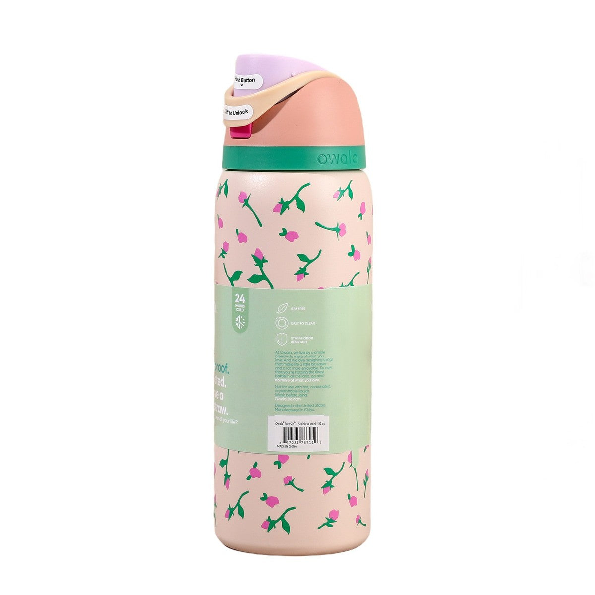 Owala Freesip Water Bottle 24oz Tea Time Rosebud