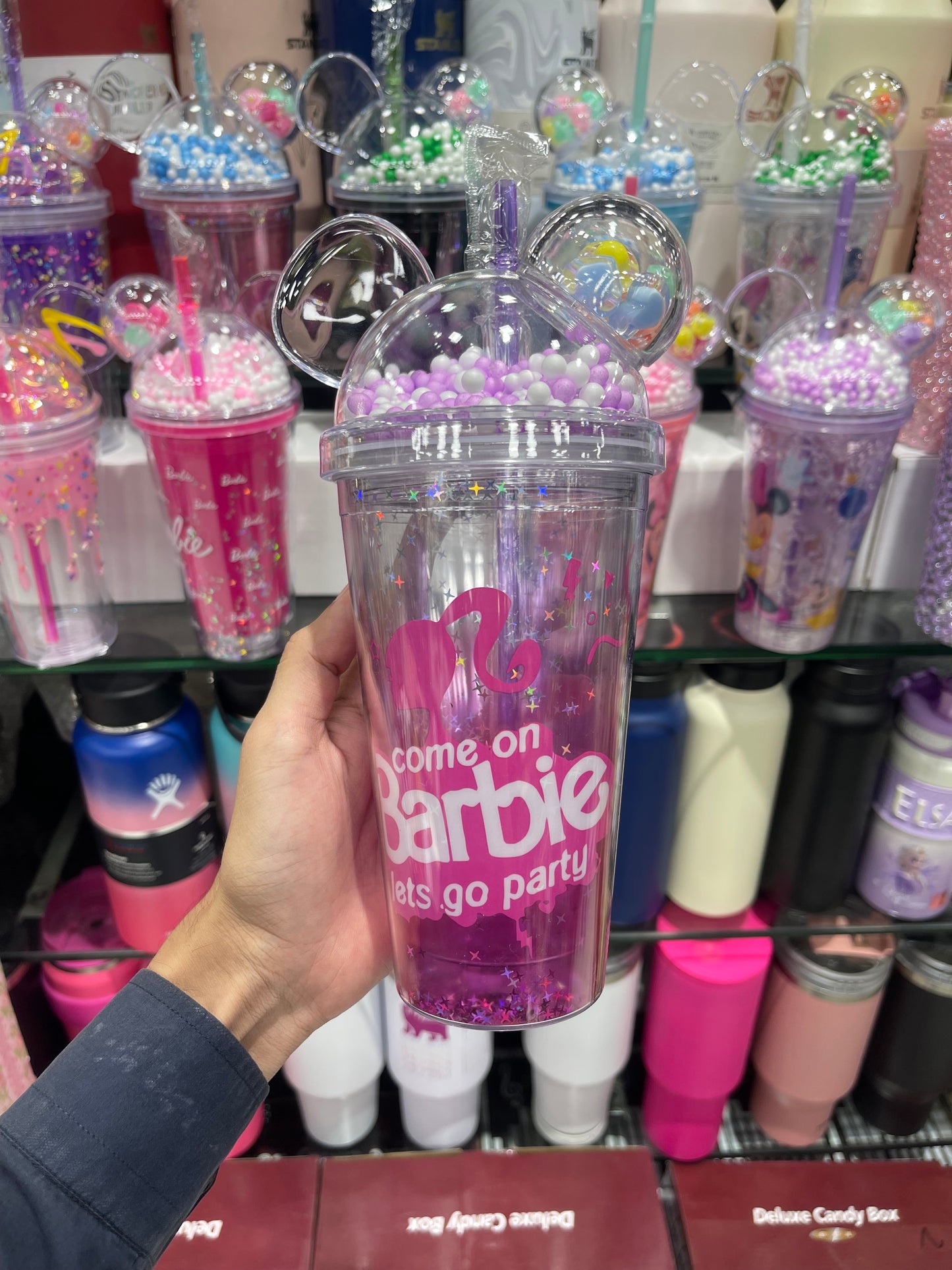 Stylish Barbie Acrylic Sipper With Straw 500Ml